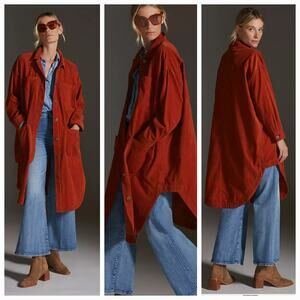 New Anthropologie Pilcro Corduroy Duster $188 (XXS) SMALL Copper Button Front